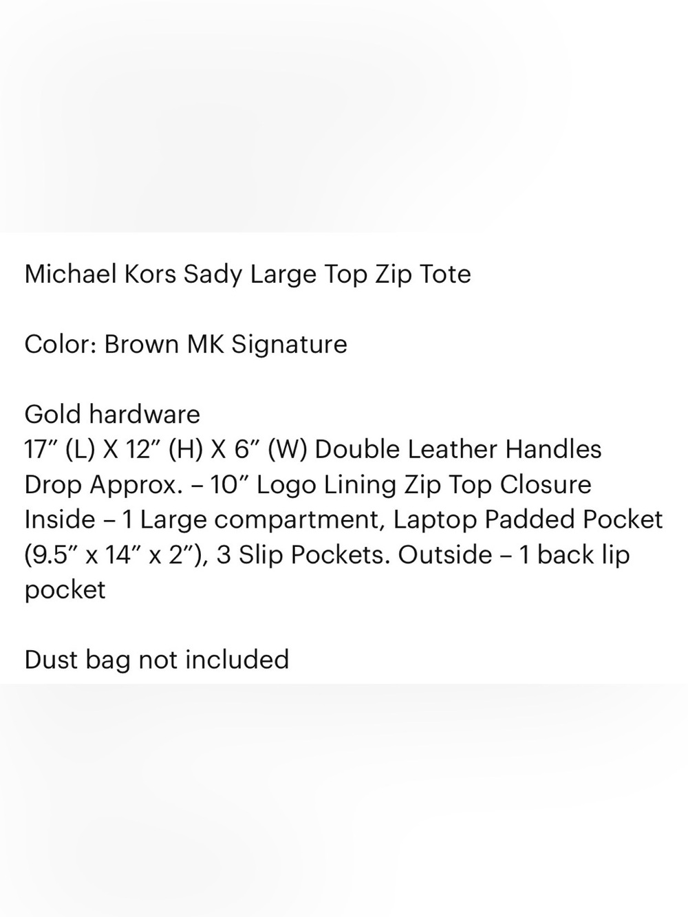 Michael Kors Sady Large Tote - Picture 5 of 5